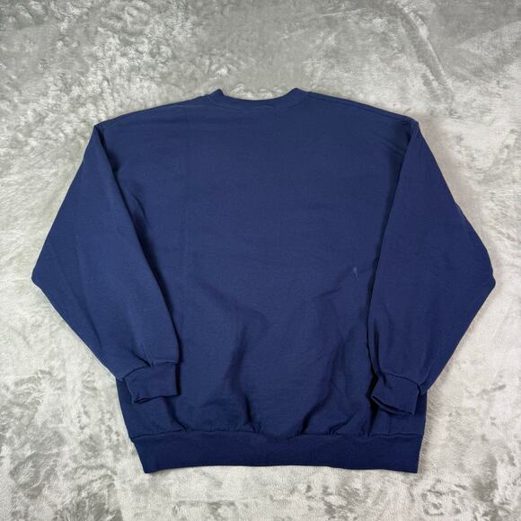 Vintage Jerzees Sweatshirt Adult 2XL Blue Blank Sweater Mens Made in USA - Picture 2 of 7